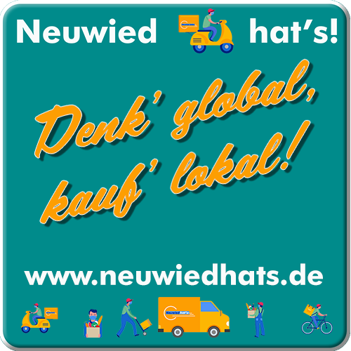 Werbekachel, Denk' globak, kauf' lokal