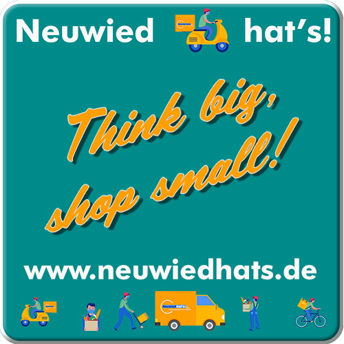 Werbekachel, Think big - shop small!