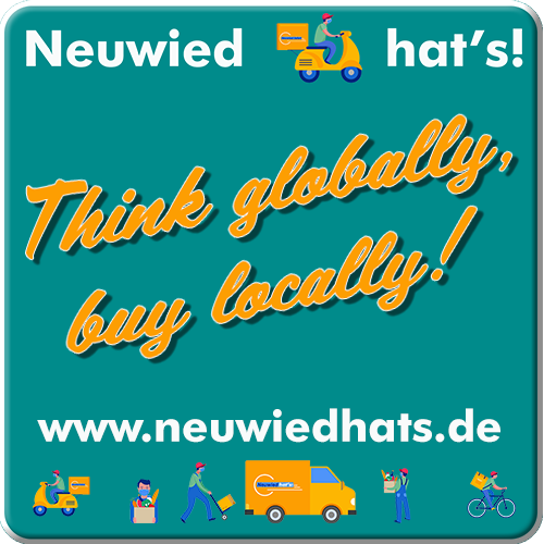 Werbekachel, Think globally - buy locally!